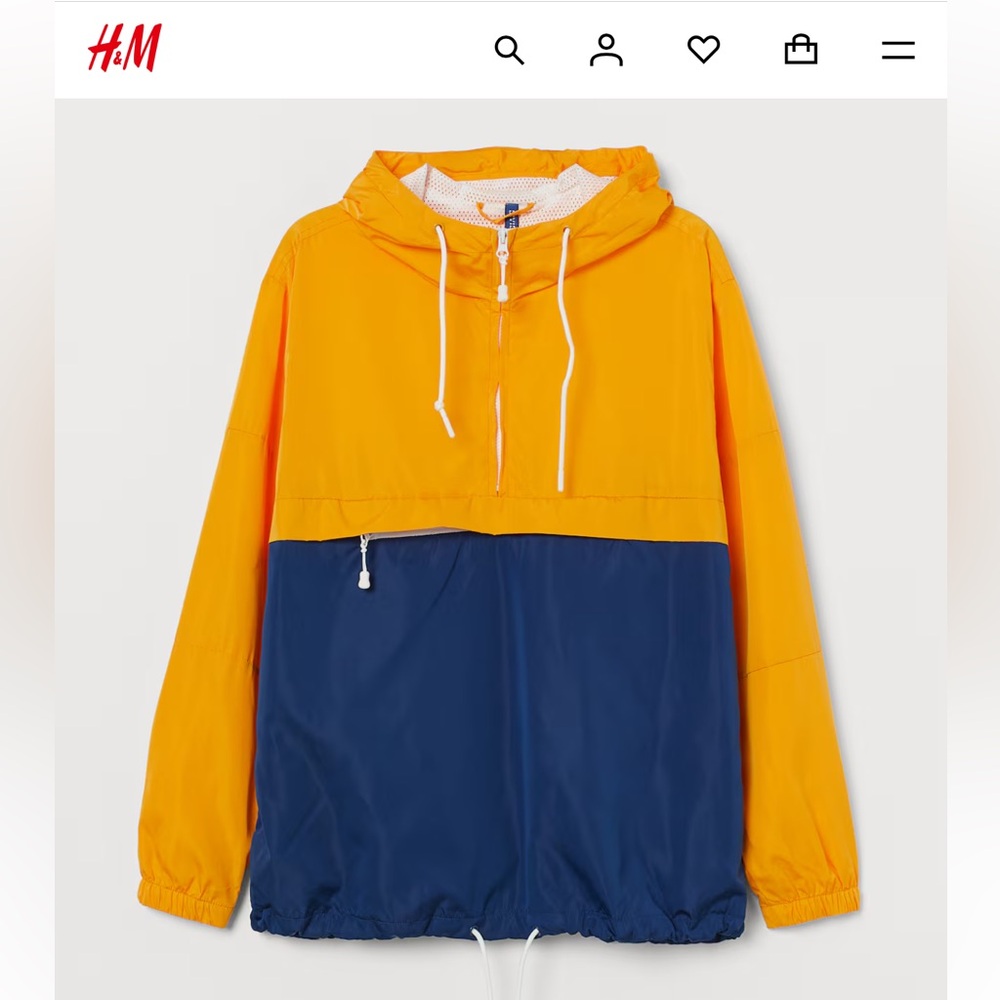 H&M HOODED POPOVER JACKET